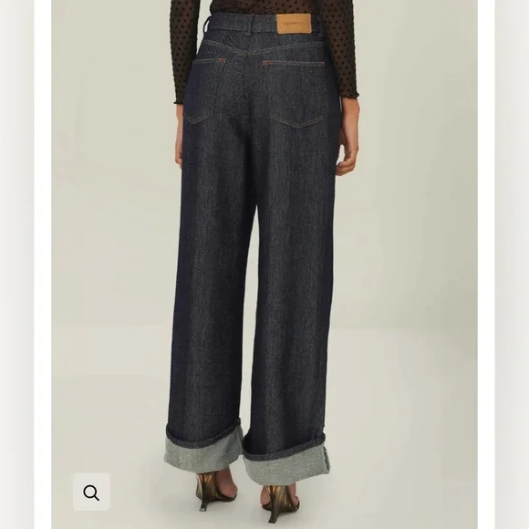 Farm Rio DENIM SHINE WIDE LEG PANTS - Picture 12 of 12